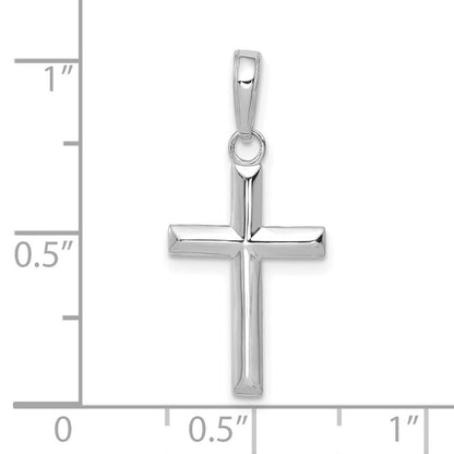 14k White Gold Small Cross Pendant for Women