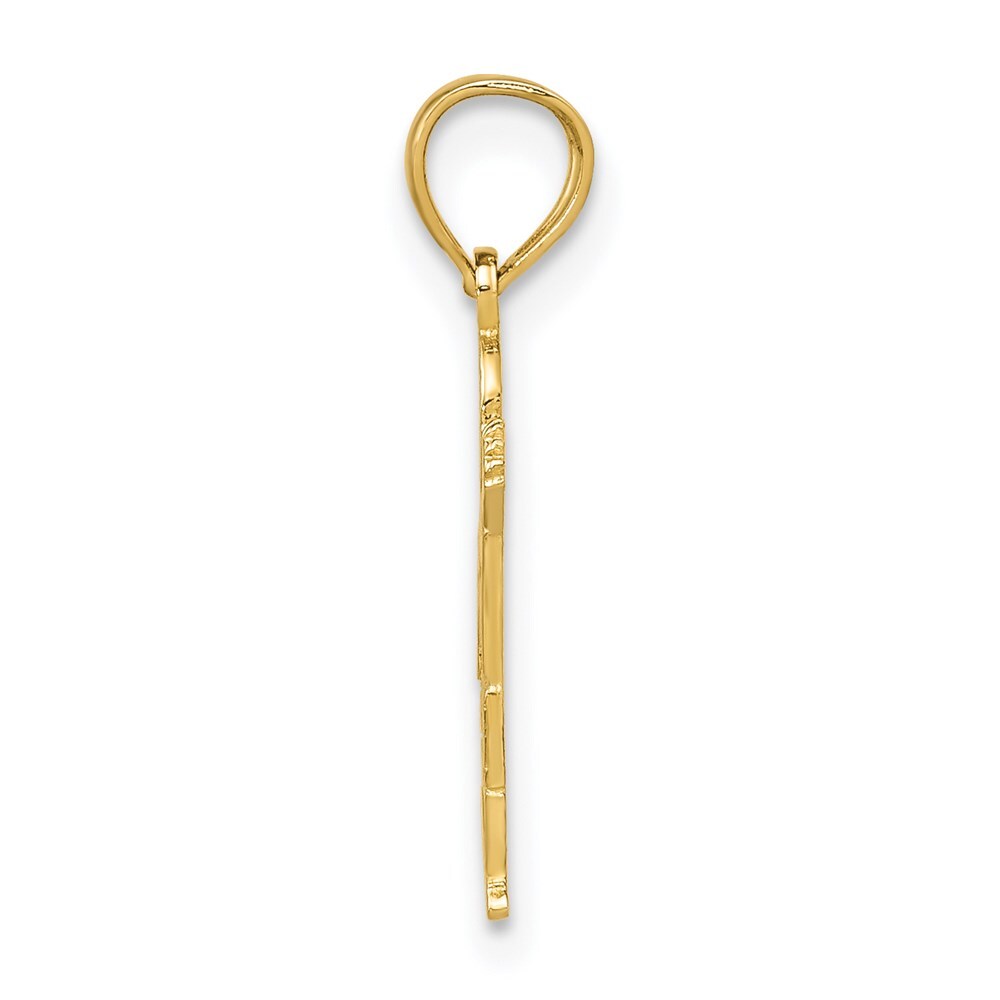 14k Yellow Gold Boy Waving with Heart on Pocket Charm Pendant for Women