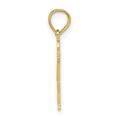 14k Yellow Gold Boy Waving with Heart on Pocket Charm Pendant for Women