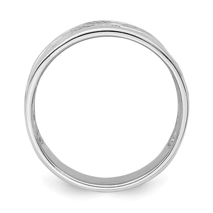 Sterling Silver Rhodium-plated Flower Ring Size 6
