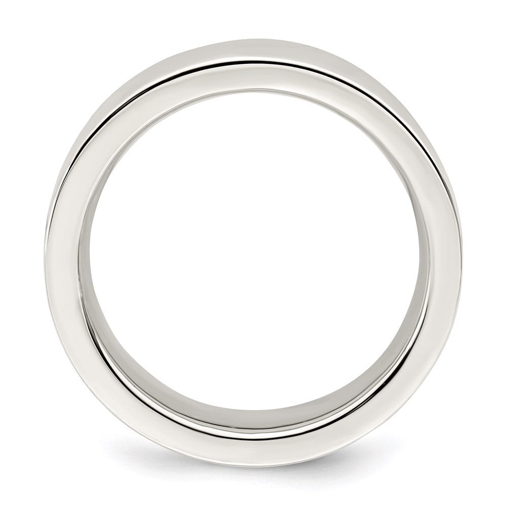 Sterling Silver 6mm Comfort Fit Flat Size 13.5 Band Ring