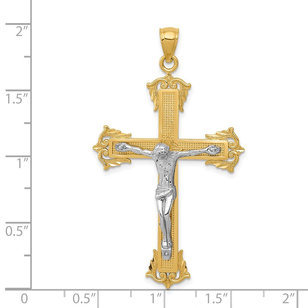 14k Two-Tone Gold Crucifix Pendant
