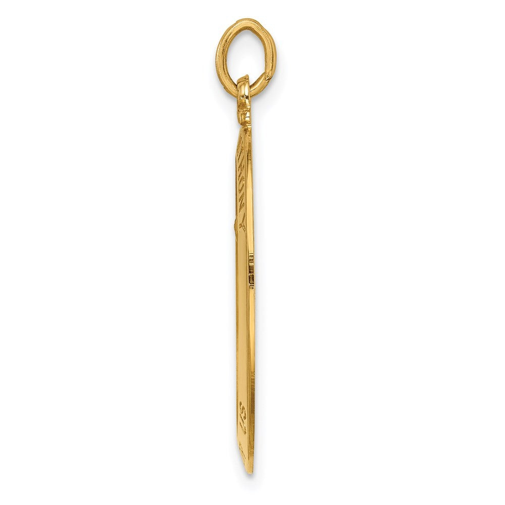14k Yellow Gold Solid Polished Satin Oval St. Anthony Medal