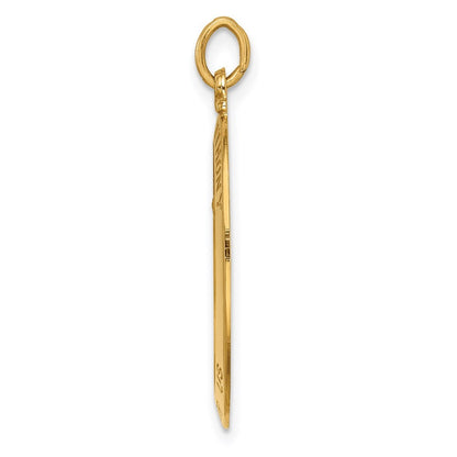 14k Yellow Gold Solid Polished Satin Oval St. Anthony Medal