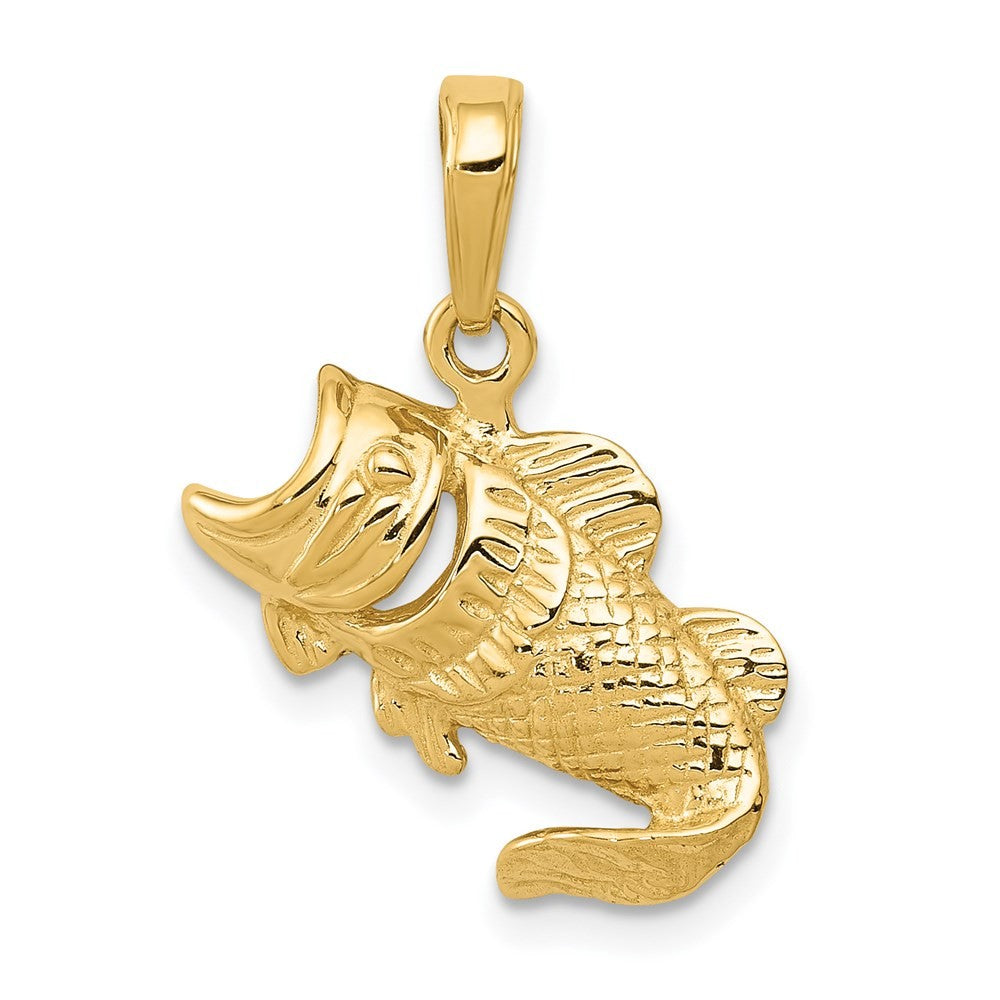 14k Yellow Gold Small Fish Charm Pendant