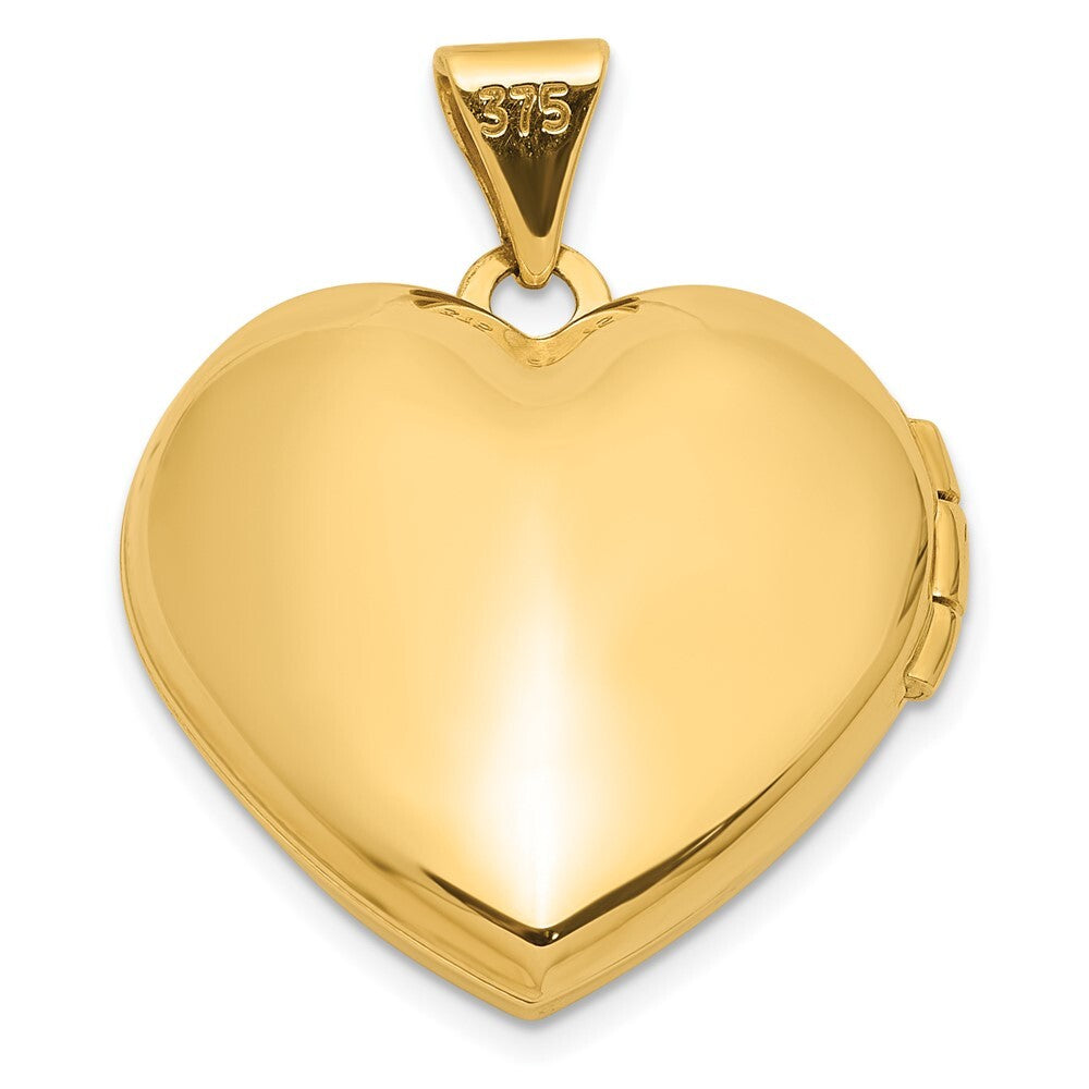 14k Yellow Gold Polished White Agate Mom 18mm Heart Locket Pendant for Women