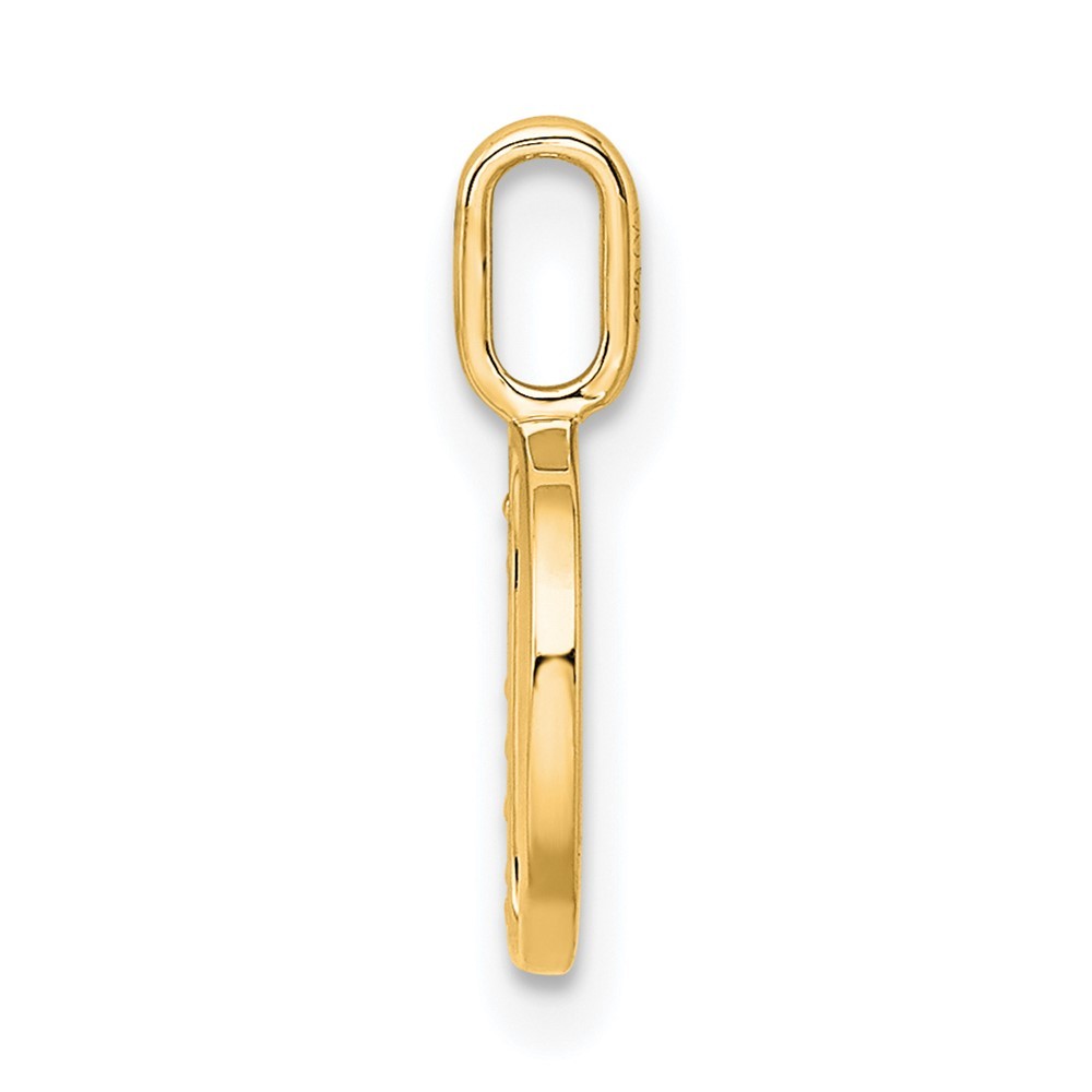 14k Yellow Gold Diamond Letter D Initial Pendant