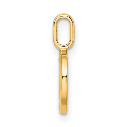 14k Yellow Gold Diamond Letter D Initial Pendant