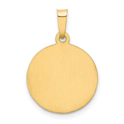 14k Yellow Gold Polished and Satin Our Lady Guadalupe Medal Hollow Pendant