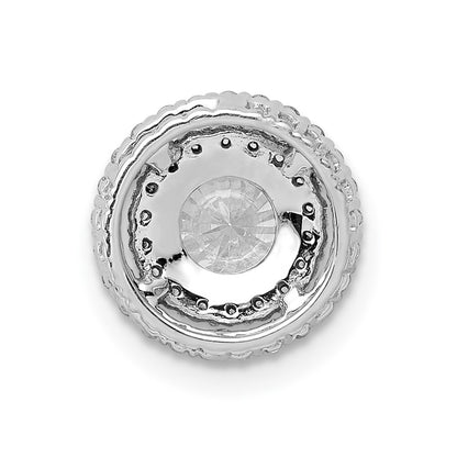 14k White Gold 5.2mm Center 1/5ct. Diamond Semi-mount Chain Slide Pendant