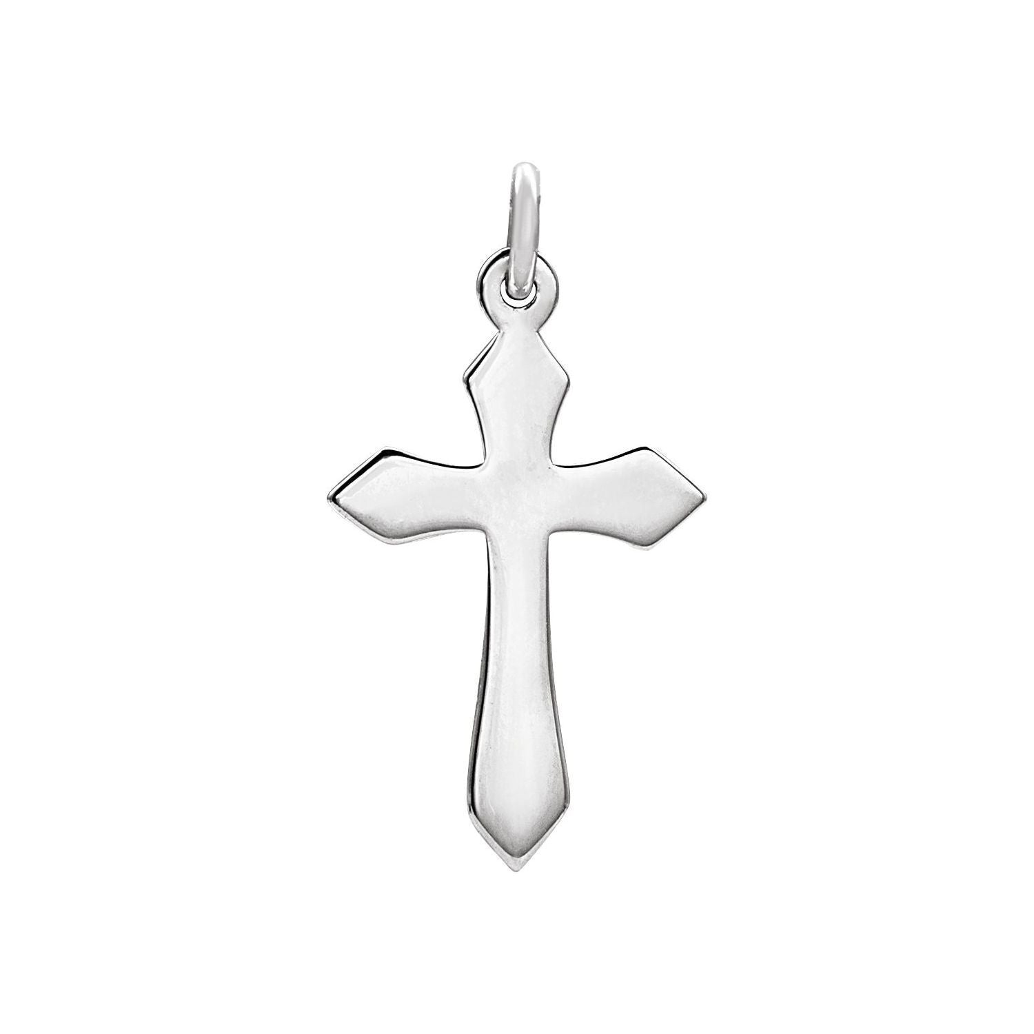 14k White Gold Crucifix Catholic Cross Pendant Fine Jewelry Gift for Her