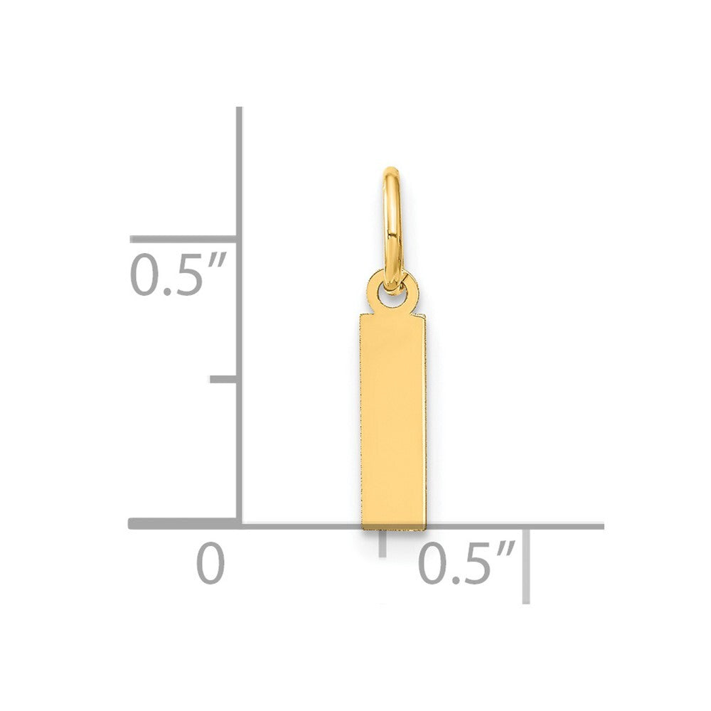 14k Yellow Gold Letter I Initial Pendant for Women