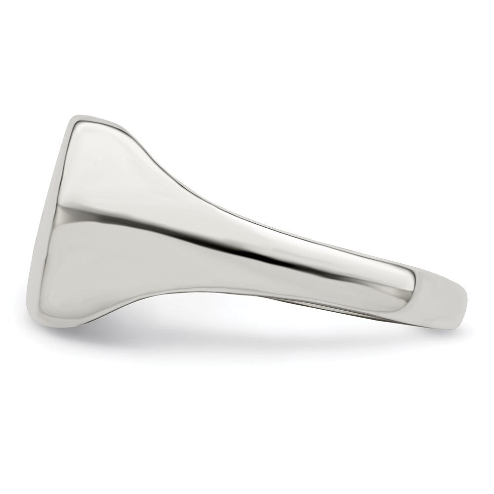 Sterling Silver 12x12mm Closed Back Signet Ring Size 11