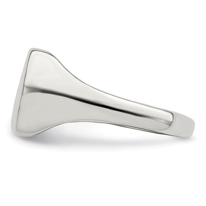 Sterling Silver 12x12mm Closed Back Signet Ring Size 11