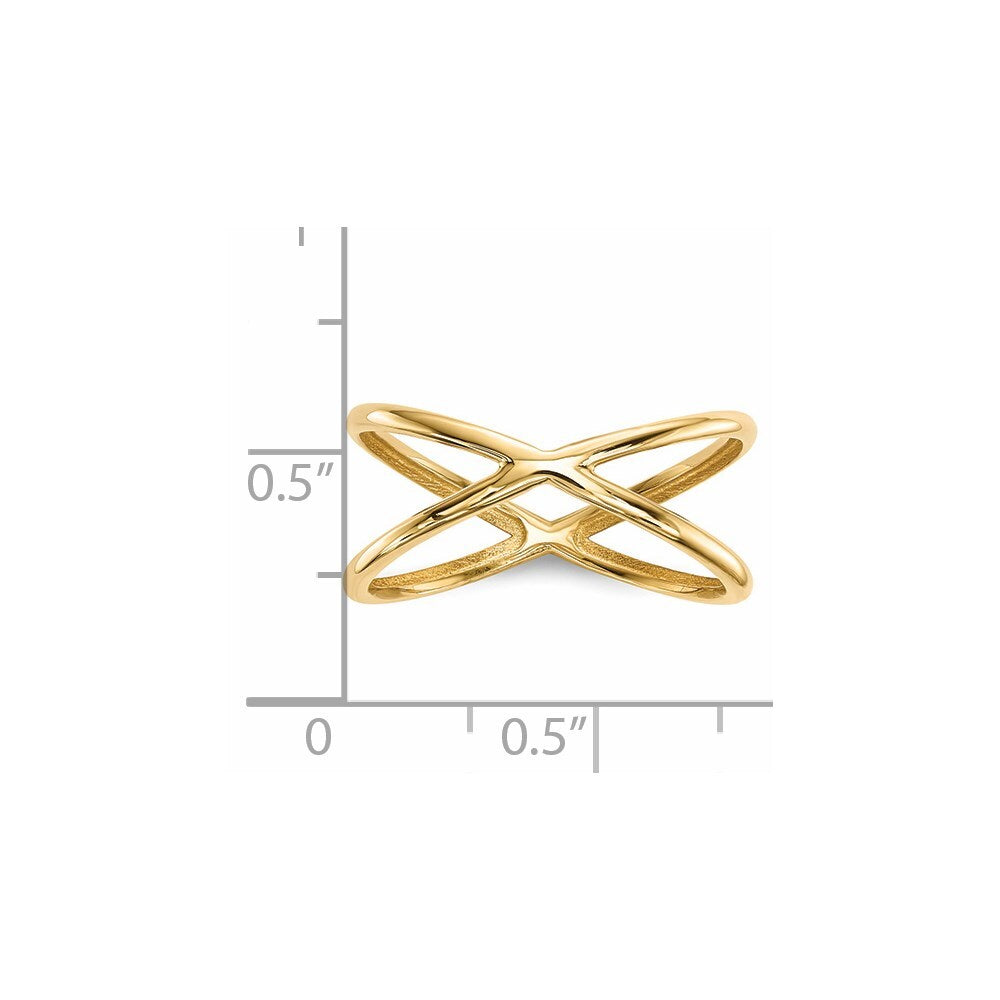 14K Yellow Gold Gold Polished Double Ring Size 7