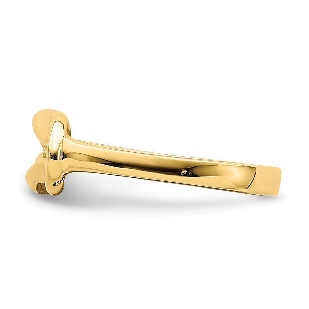 14K Yellow Gold Polished Freeform Love Knot Ring Size 7