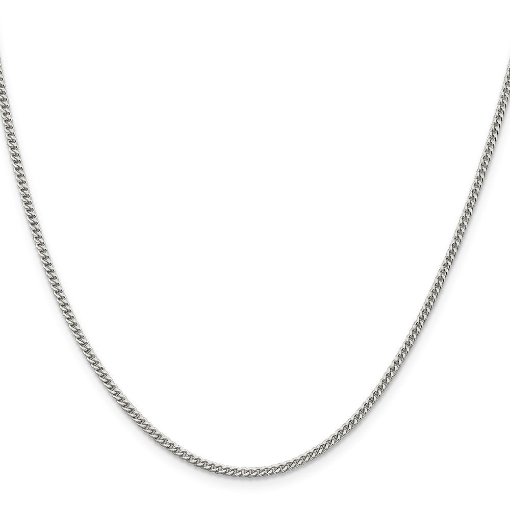 Sterling Silver Rhodium-plated 2mm Curb Chain Necklace