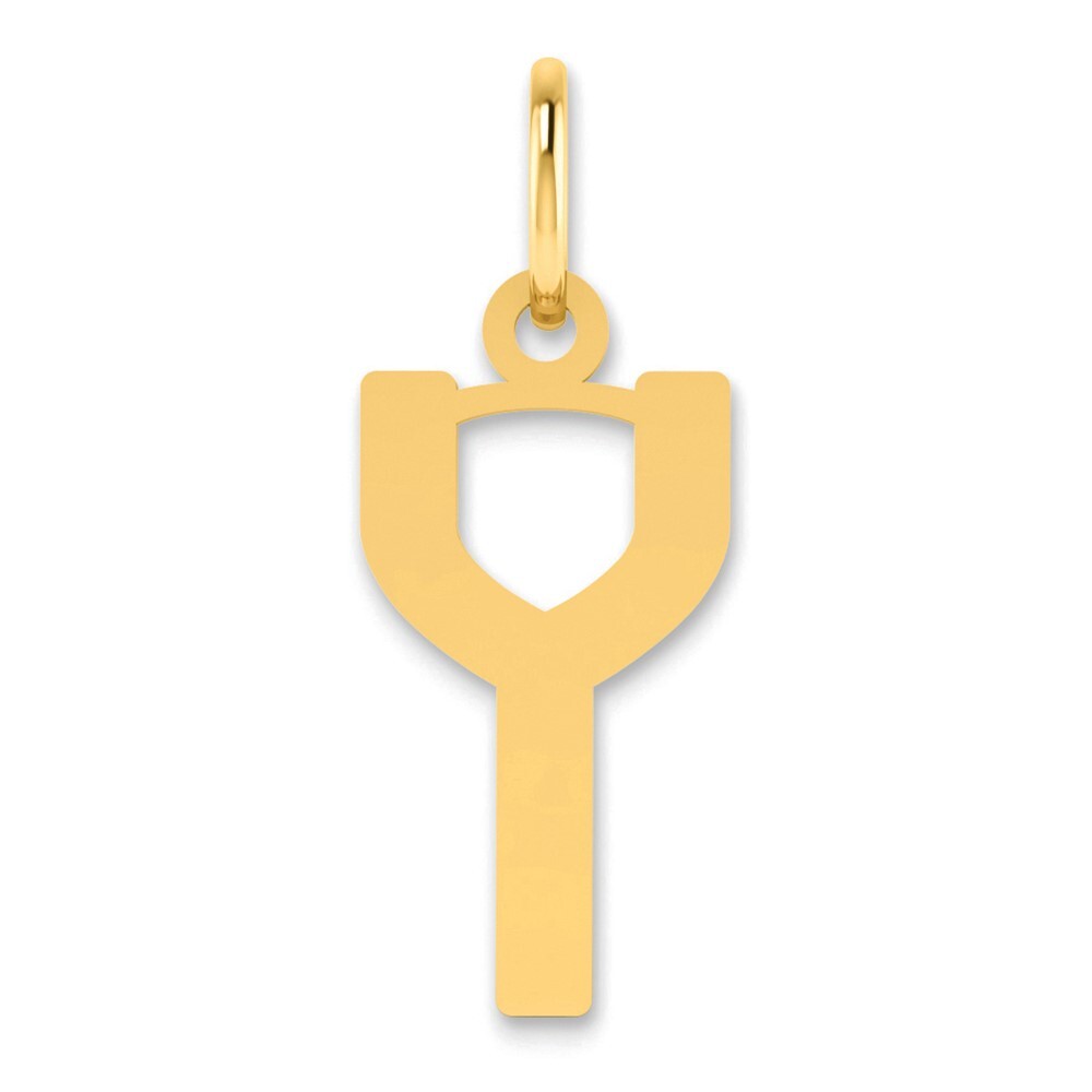 14k Yellow Gold Letter Y Initial Pendant for Women