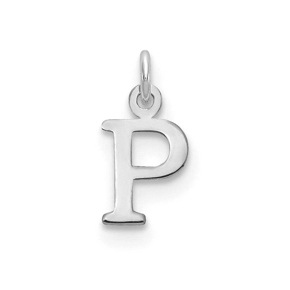 14k White Gold Cutout Letter P Initial Pendant