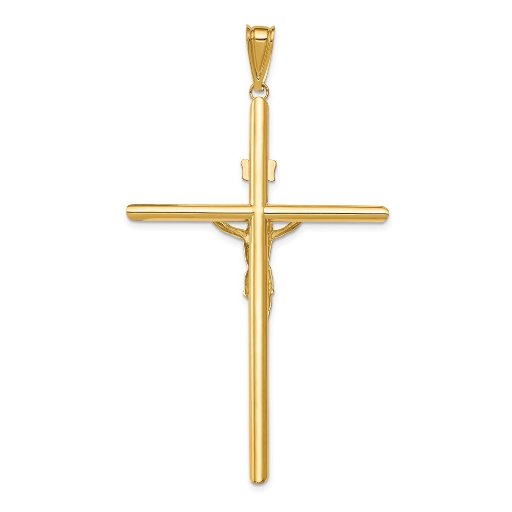14k Two-tone Gold Polished Jesus Crucifix Pendant for Women