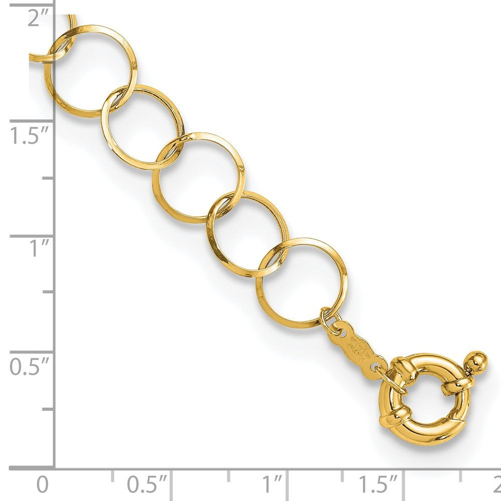 14k Yellow Gold Polished Circle Chain Bracelet 7.5 inch Bracelet