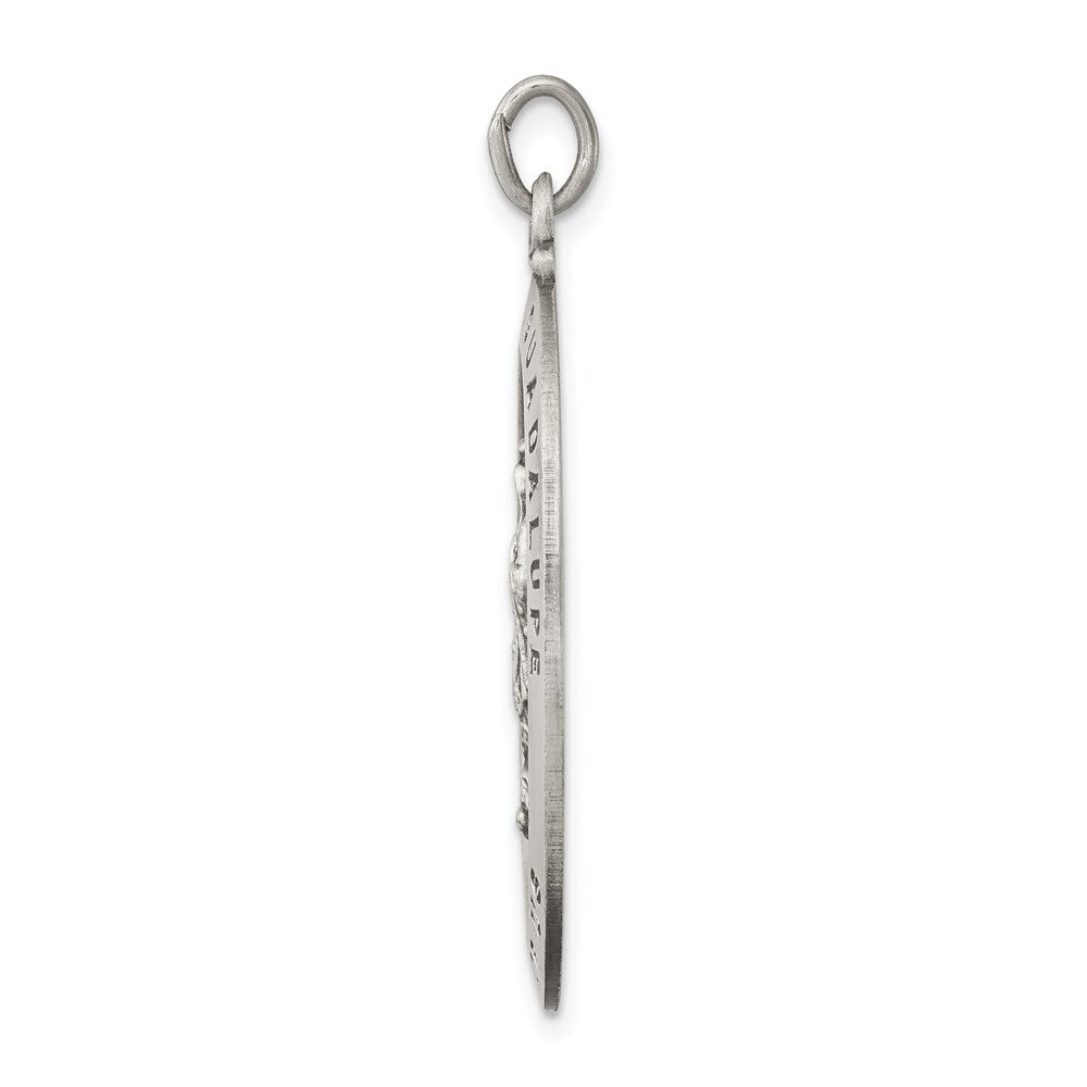 Sterling Silver Antiqued Our Lady of Guadalupe Medal Pendant