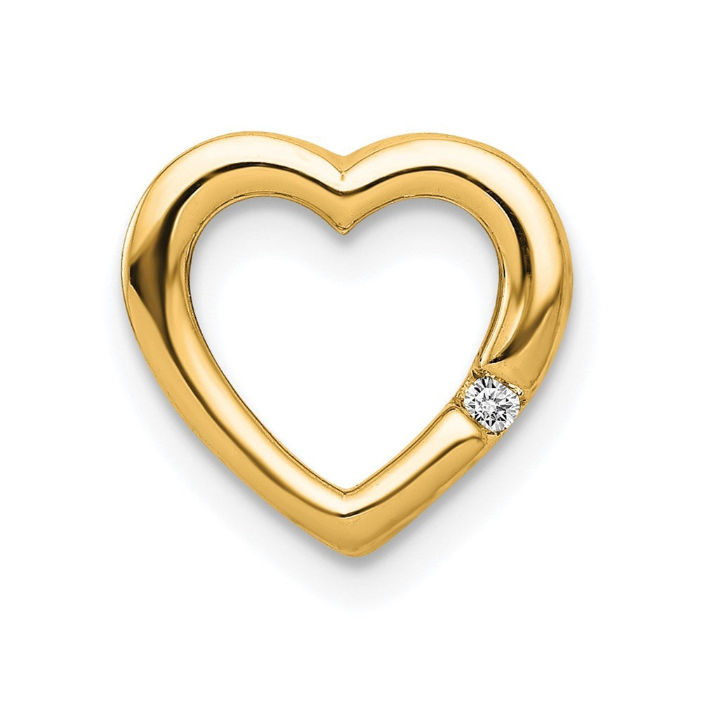 14k Yellow Gold .01 carat Diamond Heart Chain Slide