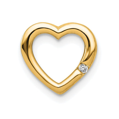 14k Yellow Gold .01 carat Diamond Heart Chain Slide