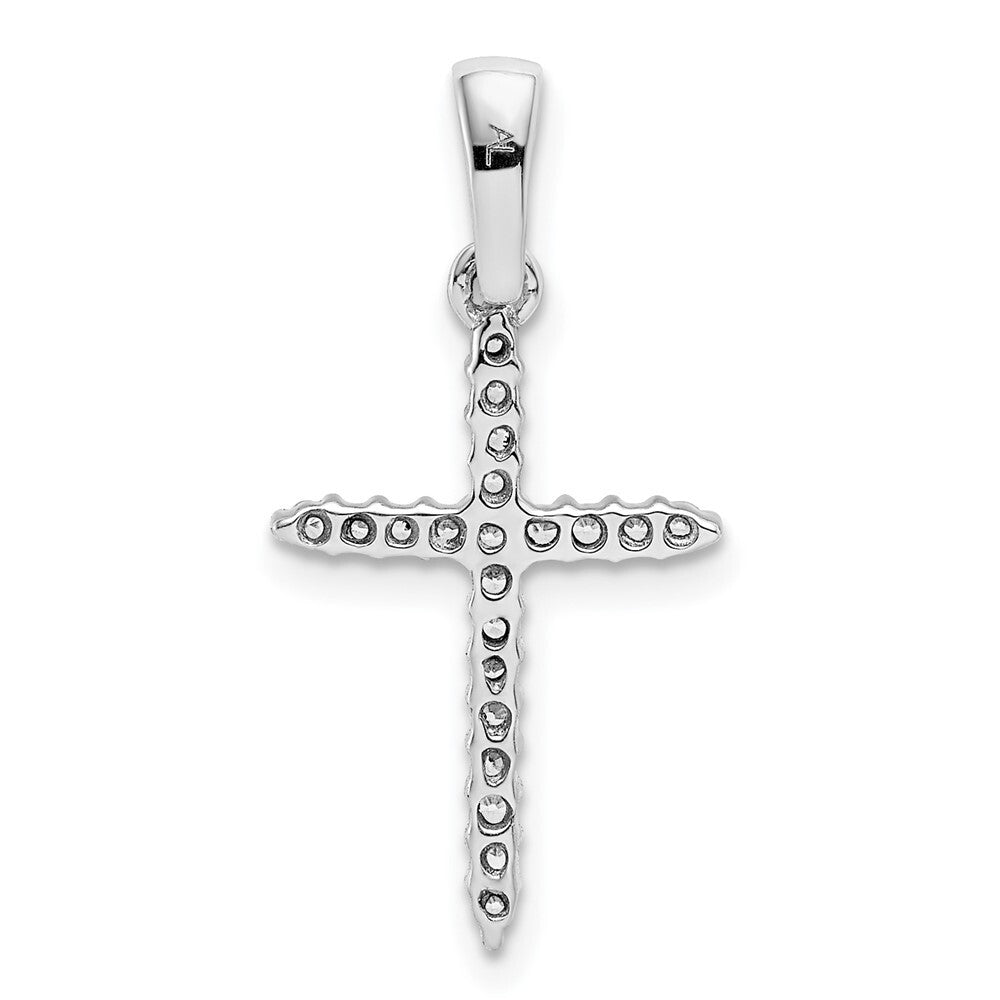 14k White Gold 1/6ct. Diamond Cross Pendant for Women