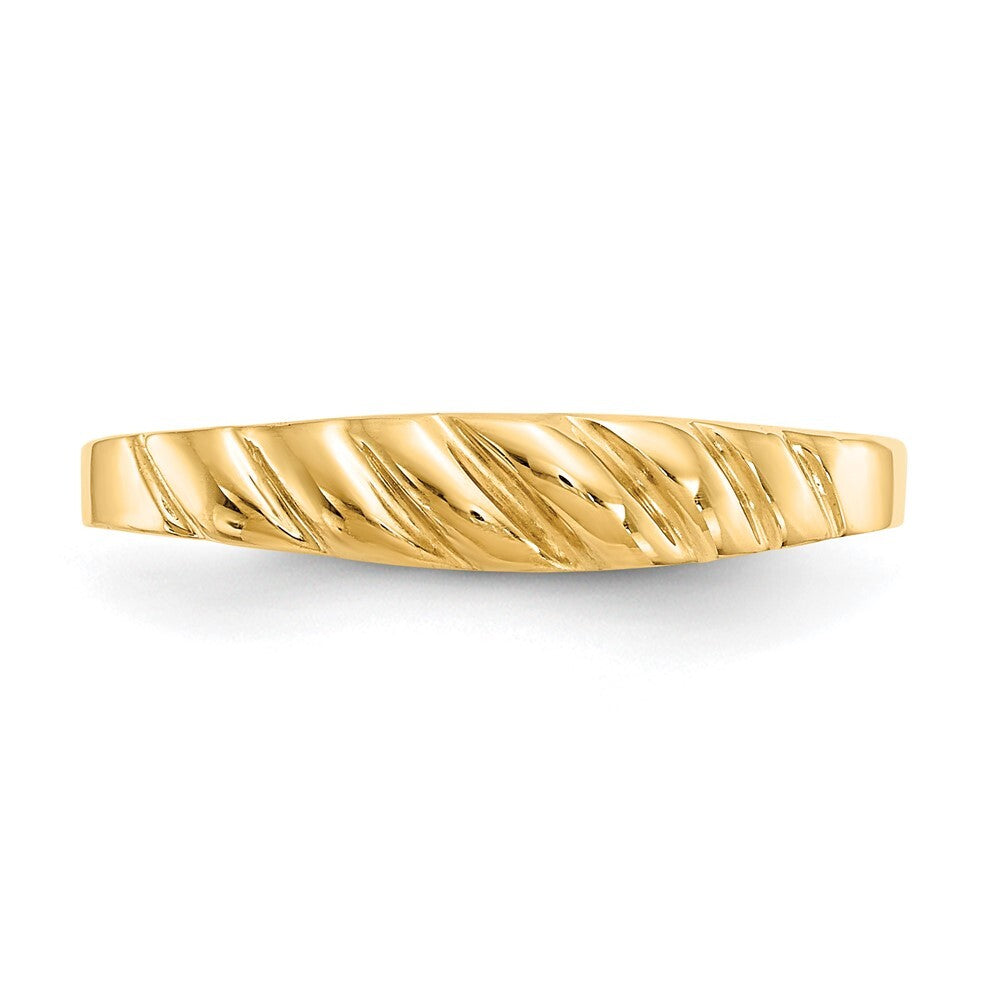 14K Yellow Gold Polished Valley Dome Ring