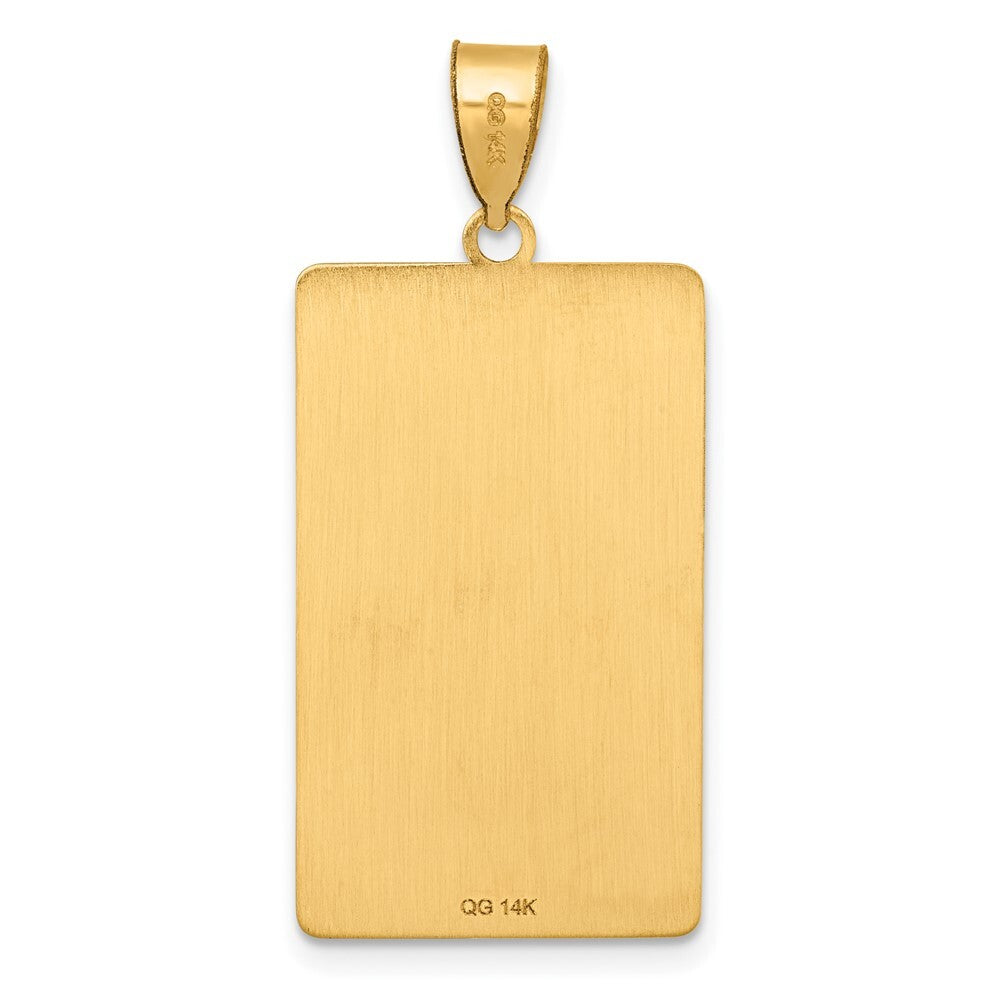 14k Yellow Gold Strength Tarot Card Pendant for Women