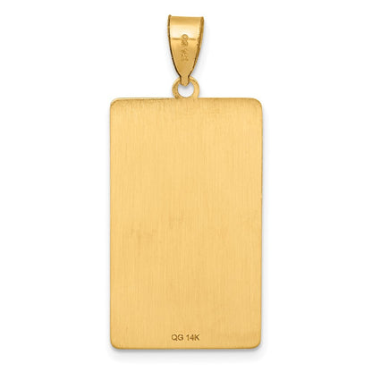 14k Yellow Gold Strength Tarot Card Pendant for Women
