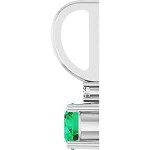 14k White Gold Lab-Grown Emerald & .015 CT Natural Diamond Charm Pendant