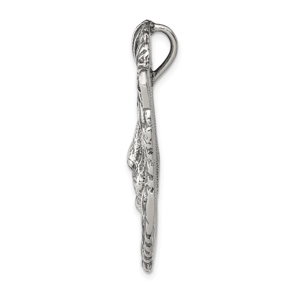 Sterling Silver Antiqued Lion Head Pendant Holiday Gift for Women