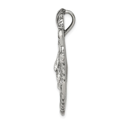 Sterling Silver Antiqued Lion Head Pendant Holiday Gift for Women