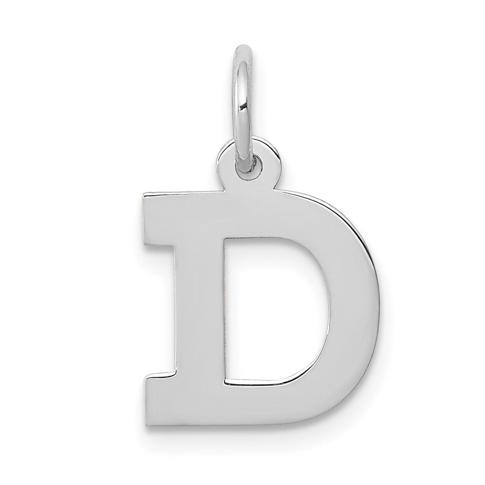 14K White Small Block Letter D Initial Charm