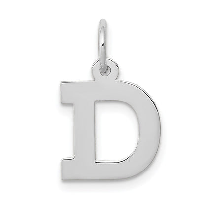 14K White Small Block Letter D Initial Charm
