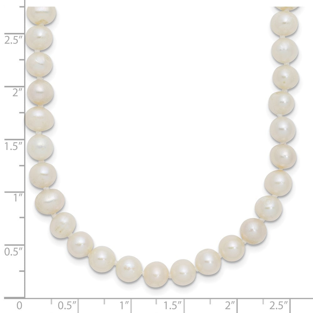 Sterling Silver Rhodium-plated 6-7mm White Cultured Pearl Necklace 18"