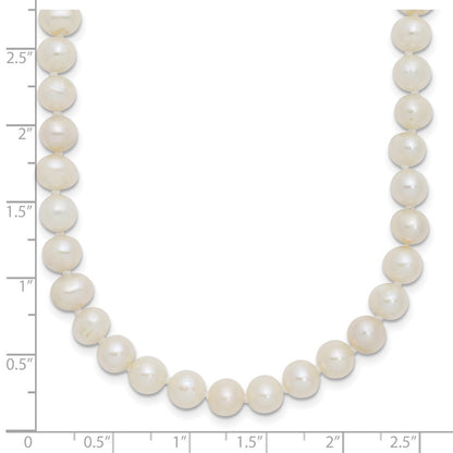 Sterling Silver Rhodium-plated 6-7mm White Cultured Pearl Necklace 18"