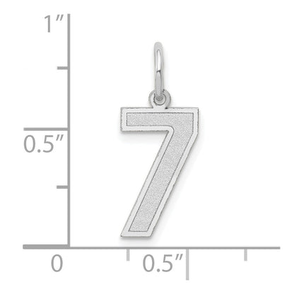 14K White Medium Satin Number 7 Charm