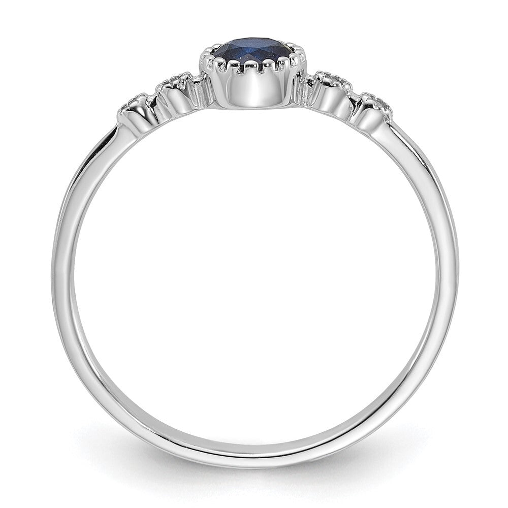 Sterling Silver Rhodium-plated .43CrBlue Spinel .02Cr WSA Ring Size 7