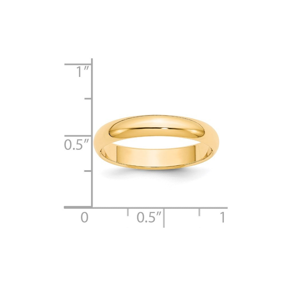 14k Yellow Gold  4mm Half-Round Wedding Band Ring Size 5.5