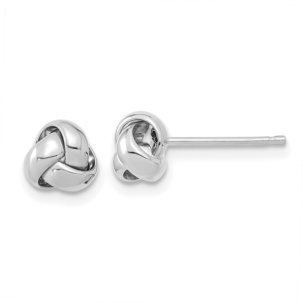 14k White Gold Polished Love Knot Stud Earrings Gift for Women