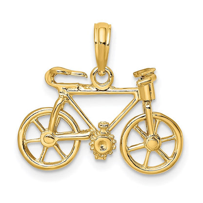 14k Yellow Gold 3-D Moveable Bicycle Charm