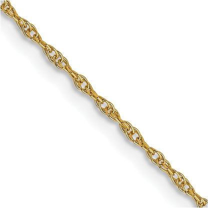 14k Yellow Gold 14" Carded .95mm Cable Rope Chain Necklace