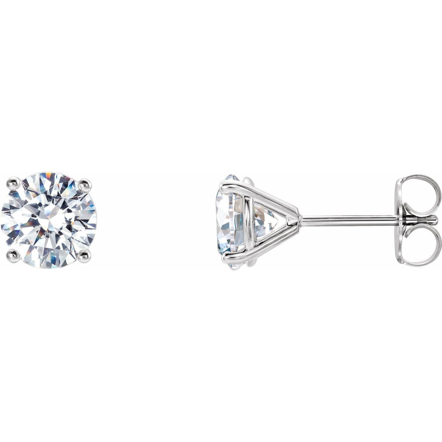 14k White Gold 1 1/2 CTW Lab-Grown Diamond 4-Prong Stud Earrings