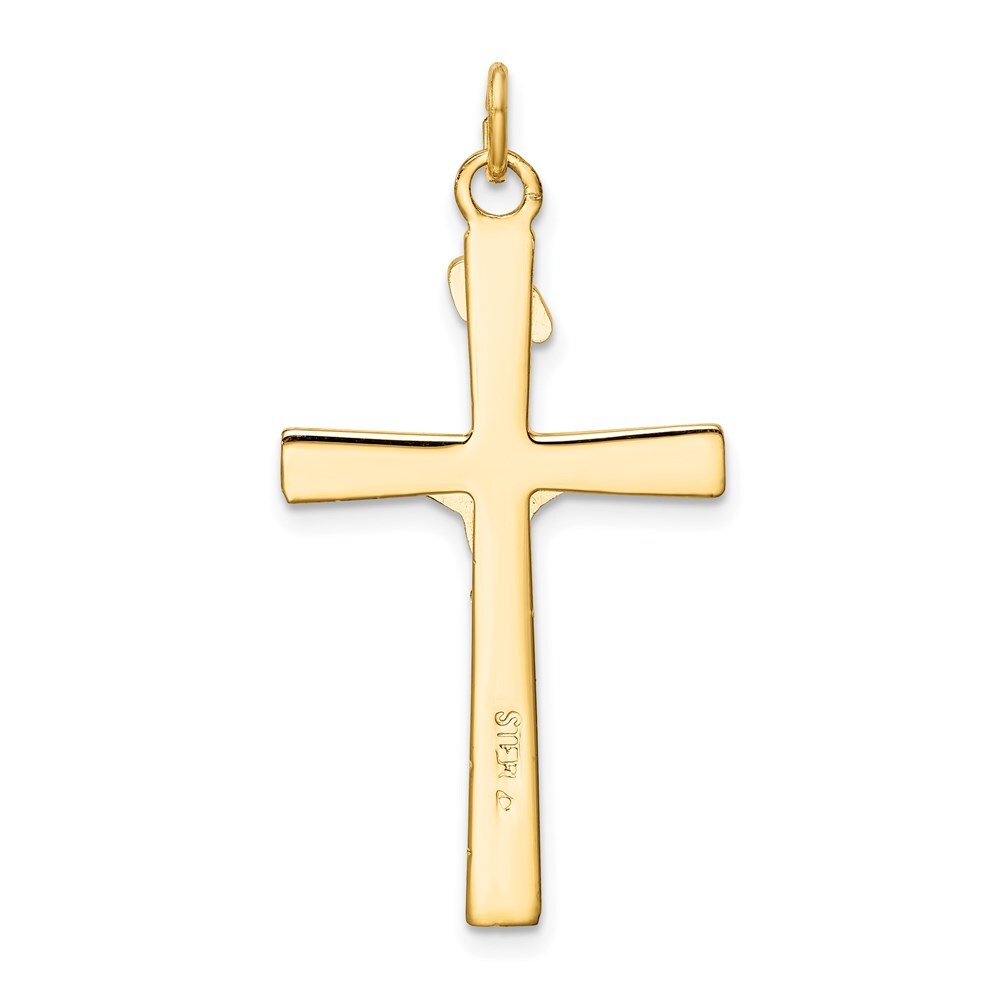 Sterling Silver Rhodium-plated & 18k Gold-plated Crucifix Pendant