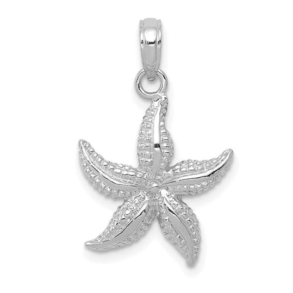 14k White Gold Starfish Pendant for Women
