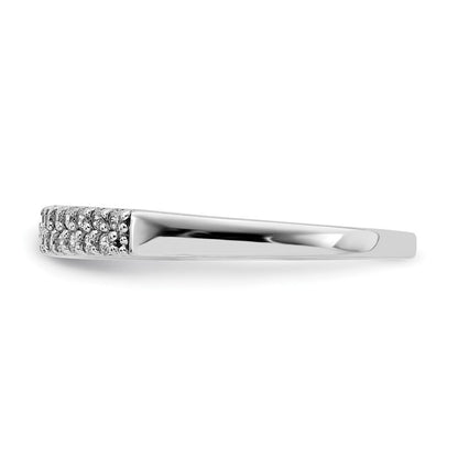 Sterling Silver Rhodium-Plated Cubic Zirconia Ring Size 7