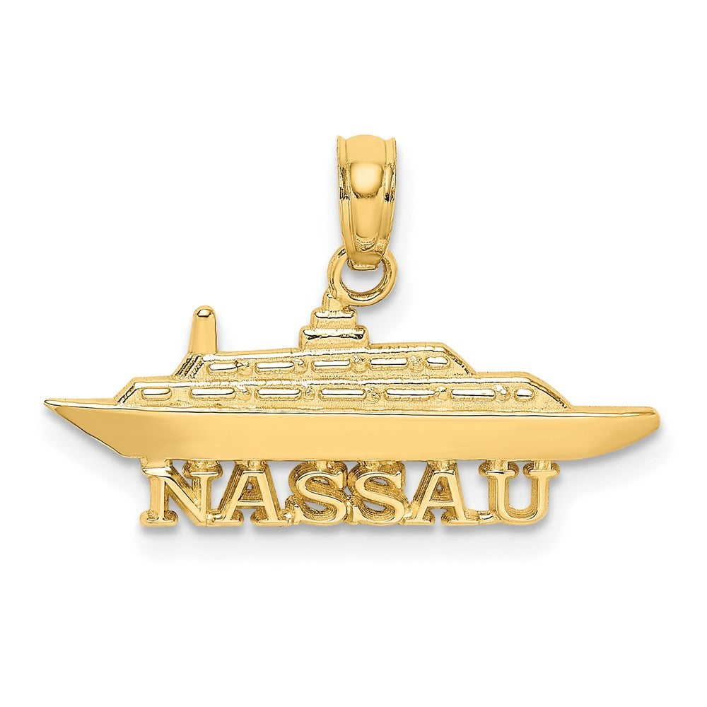 14k Yellow Gold NASSAU Cruise Ship Charm